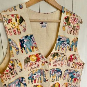 Vintage handmade elephant vest